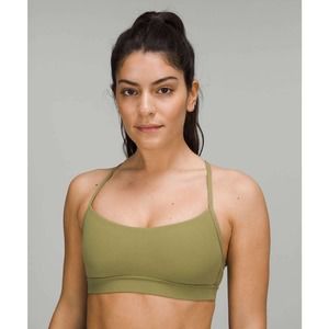 Lululemon Flow Y Nulu Bronze Green Bra